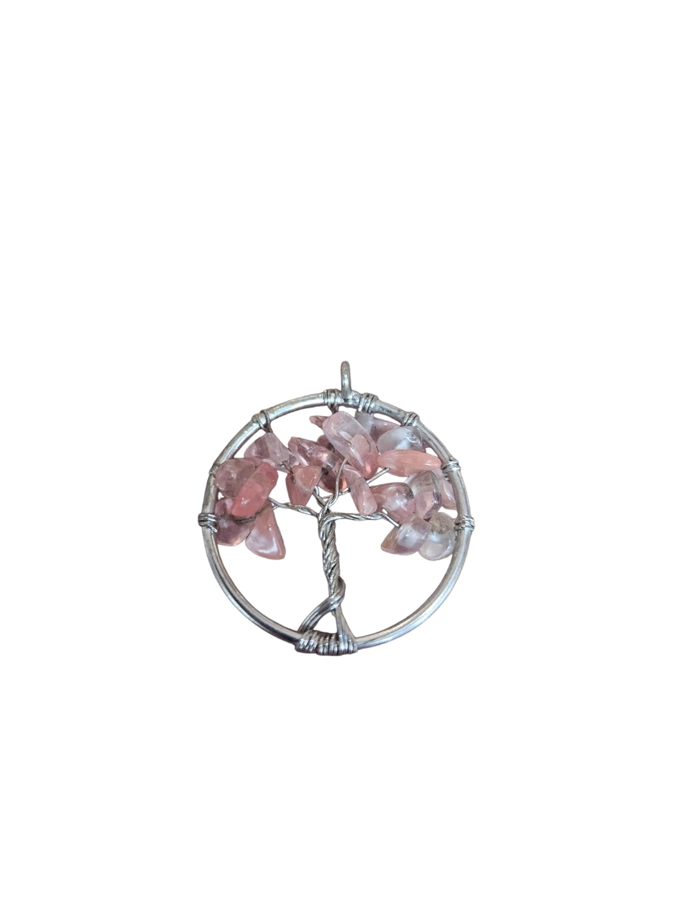 Tree Of LIFE Handmade ROSE quartz Crystal Pendant - Picture 2 of 3